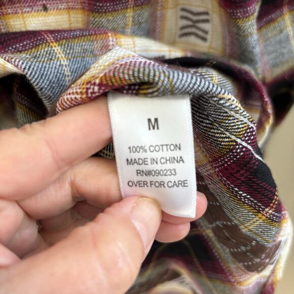 PacSun "Care Free" Flannel Button Up Southwestern Plaid Size M - Picture 7 of 8